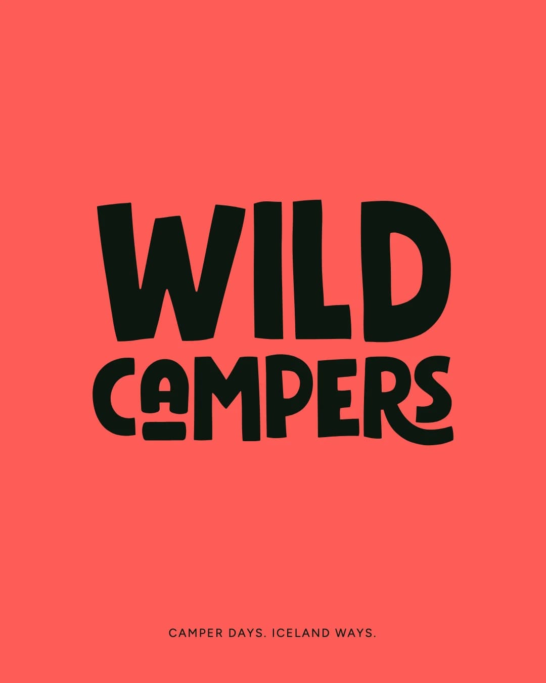 WildCampers stacked wordmark on sunset coral
